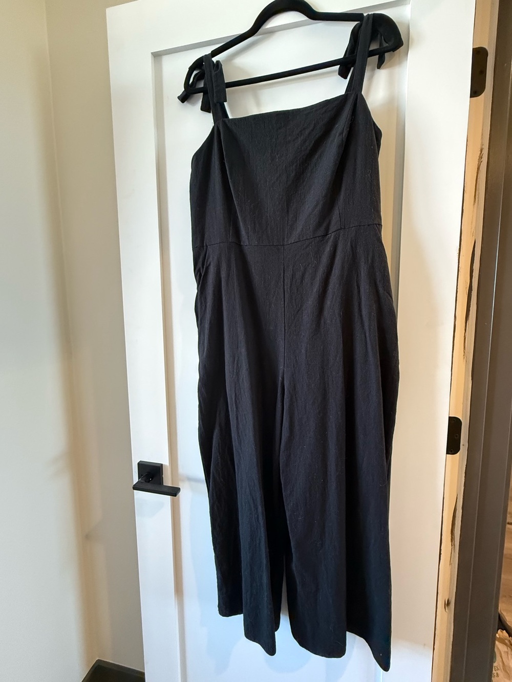 Nobody’s Child Black Wide-Leg Tie-Strap Jumpsuit US 12 / UK 16